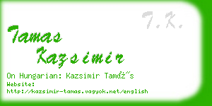 tamas kazsimir business card